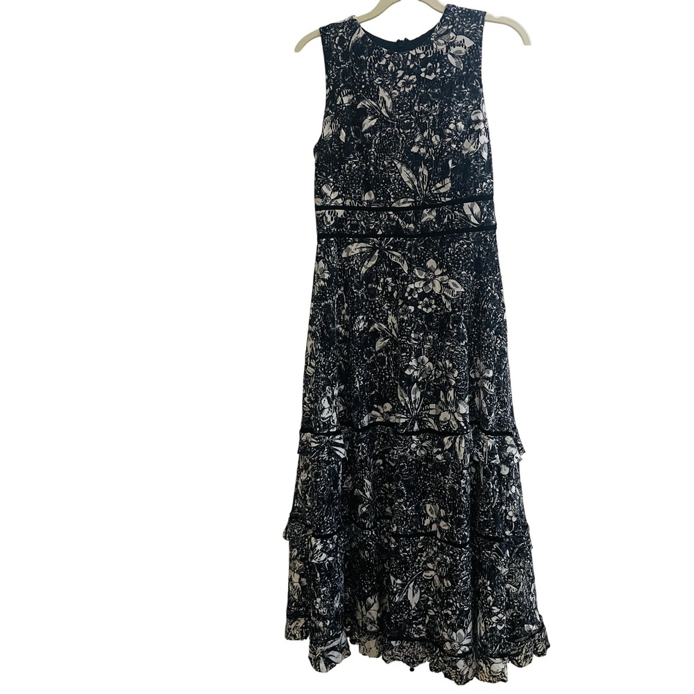 Taylor Womens Romantic Garden Party Formal Floral Lace Tiered Maxi Dress Size 4